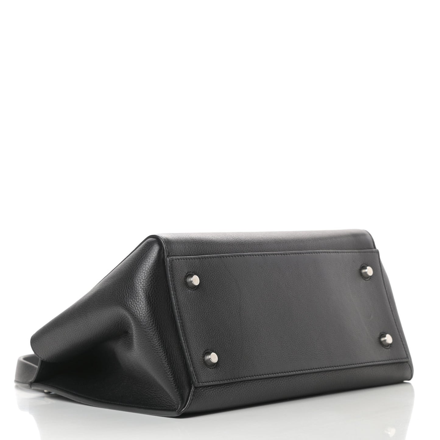 Supple Calfskin Medium Edge Shoulder Bag Black