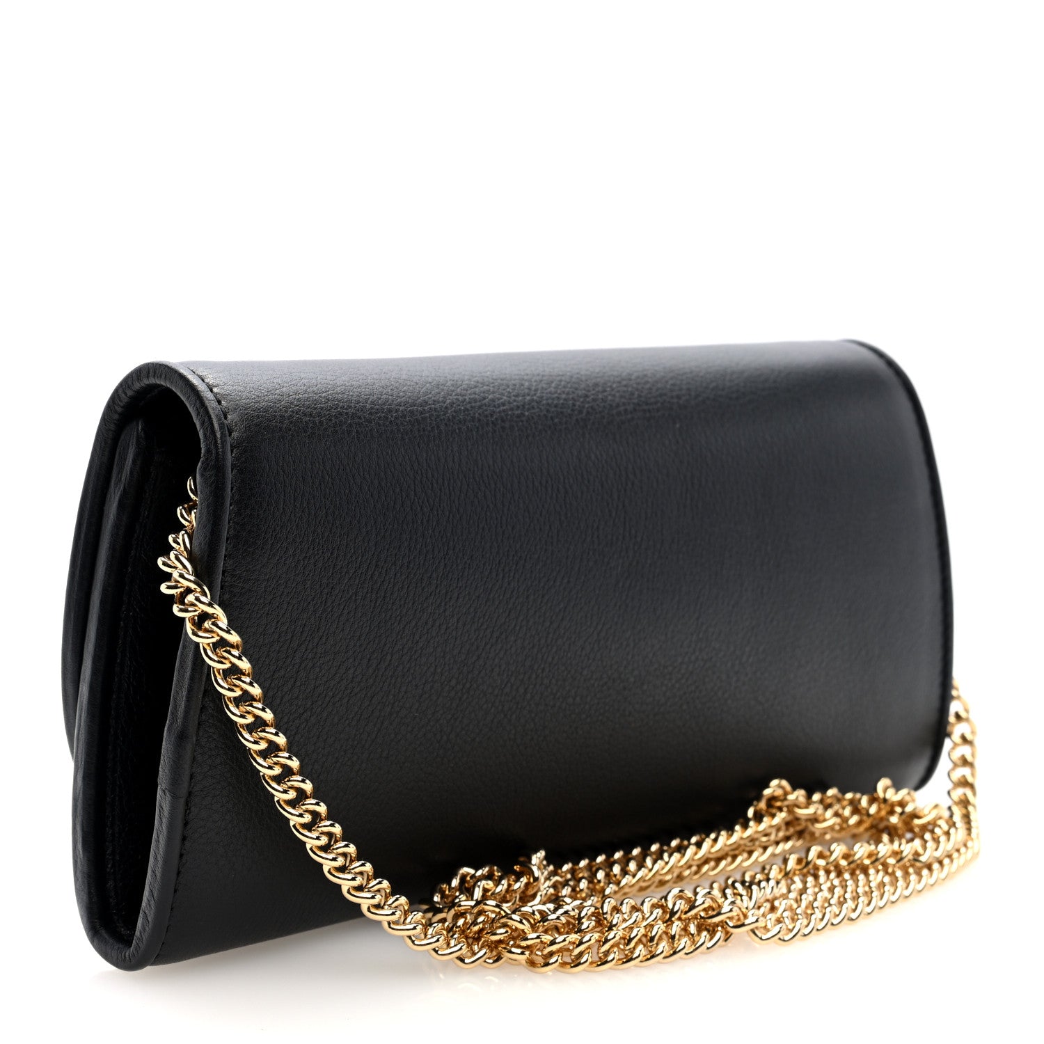 Gucci Roxy Calfskin Blondie Continental Chain Wallet Black 3 of 9