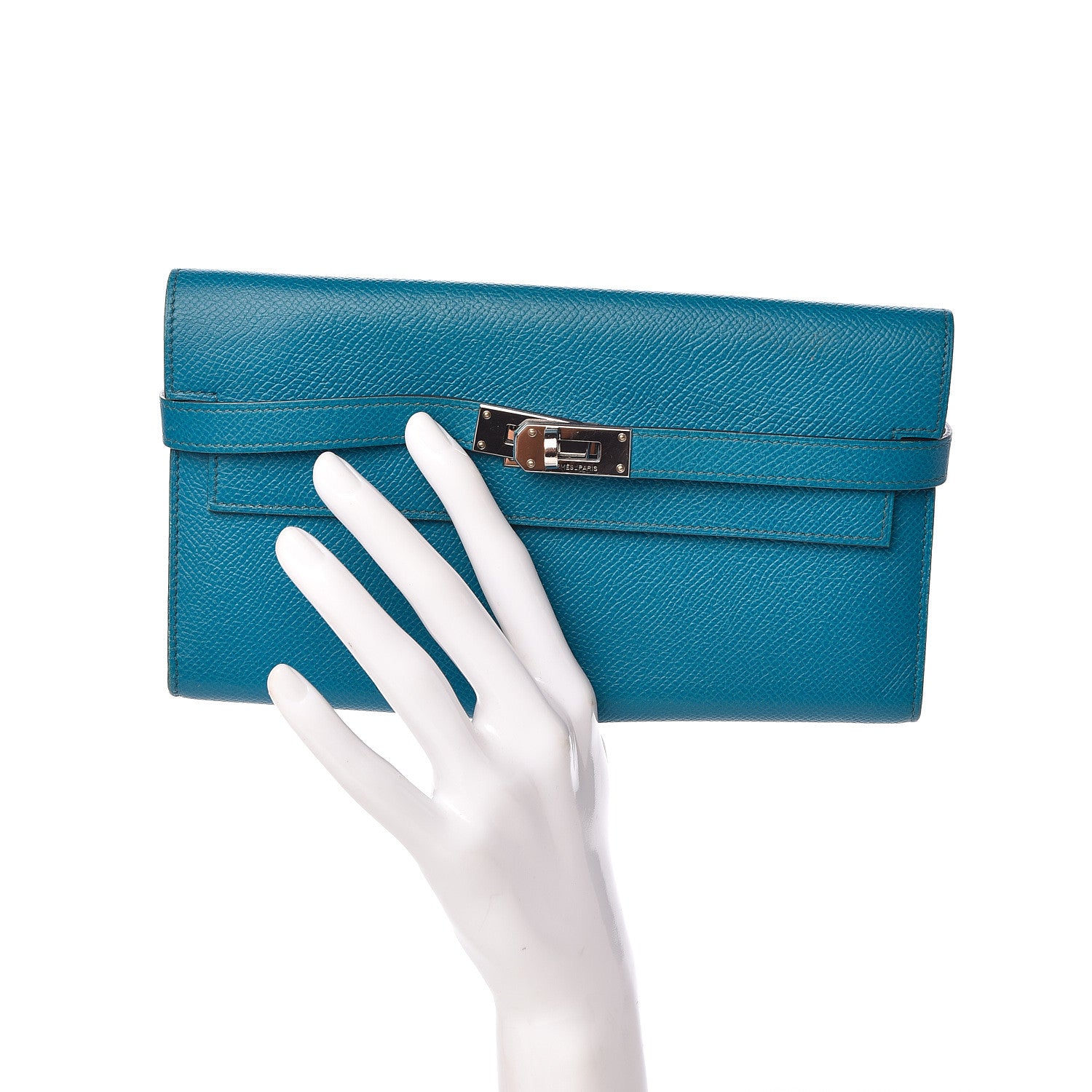 Hermes Epsom Kelly Longue Wallet Bleu Izmir 2 of 10