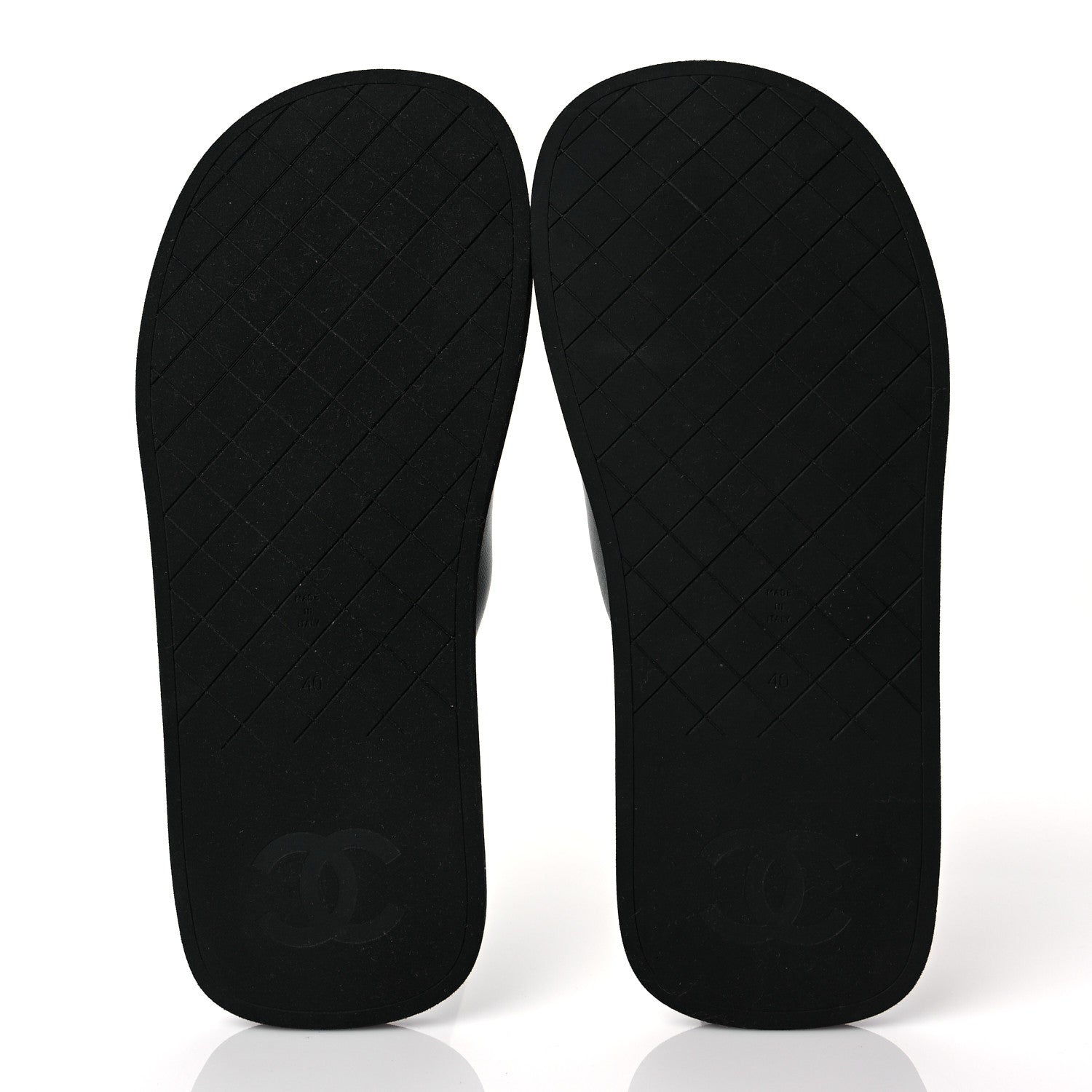 Chanel Lambskin Padded Pool Thong Sandals 40 Black 6 of 9