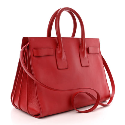 Saint Laurent Calfskin Small Sac De Jour Lipstick Red 3 of 19