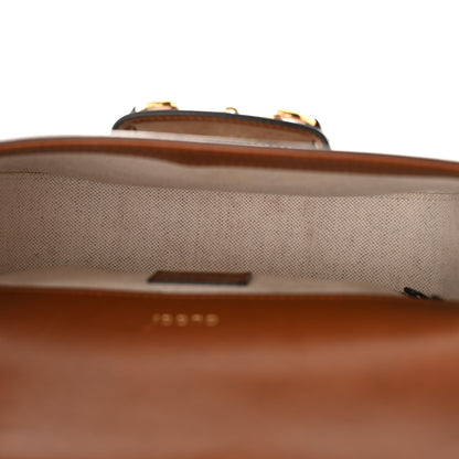 Gucci New Canvas Charisma Calfskin Crystal GG Monogram Mini Horsebit 1955 Shoulder Bag Camel Ebony 5 of 14