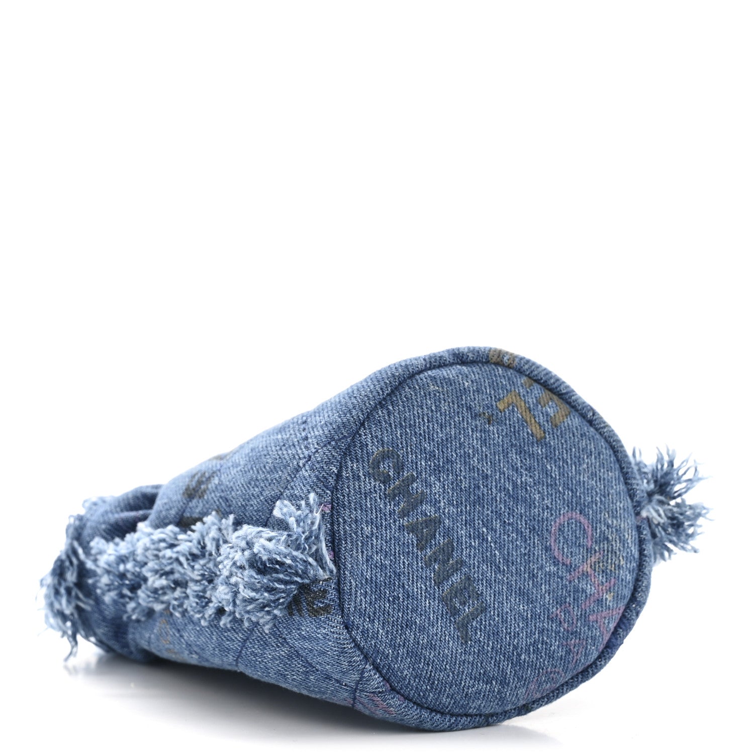 Chanel Denim Quilted Mood Mini Bucket With Chain Blue Multicolor 4 of 13
