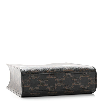 Celine Triomphe Canvas Calfskin Mini Vertical Cabas Tan 4 of 12
