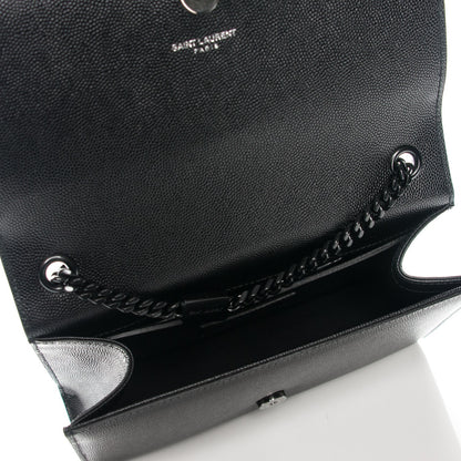 Saint Laurent Grain De Poudre Small Monogram Kate Satchel Black 5 of 7