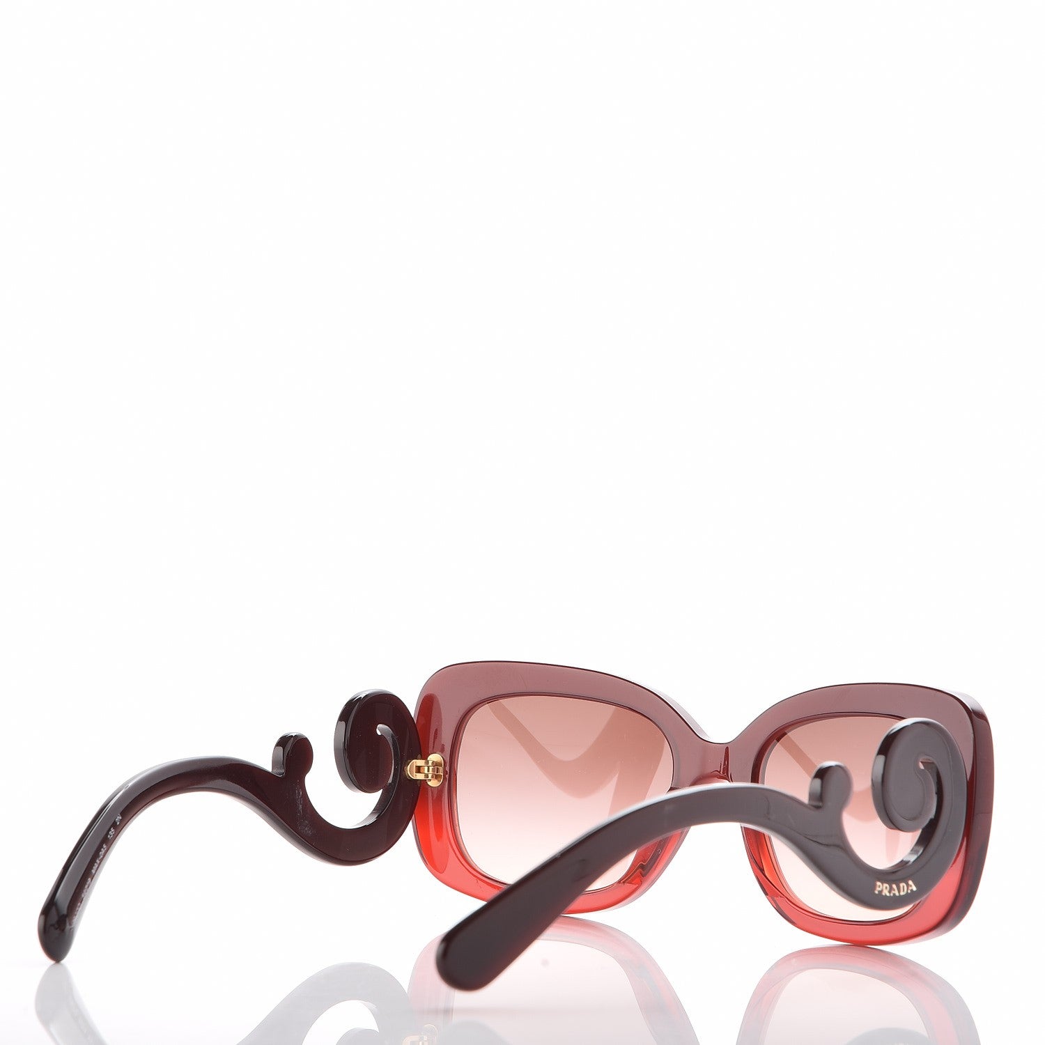 Prada Acetate Baroque Sunglasses SPR 27O Red 4 of 7