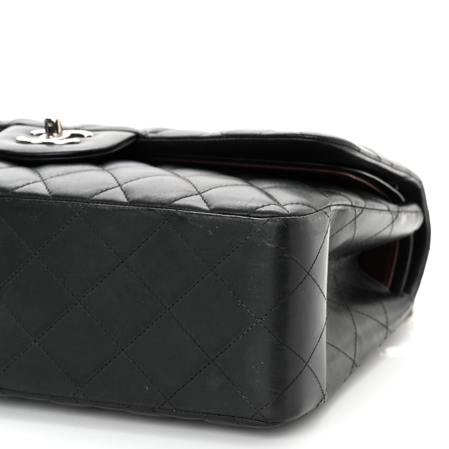 Chanel Lambskin Quilted Jumbo Double Flap Black 10 of 12