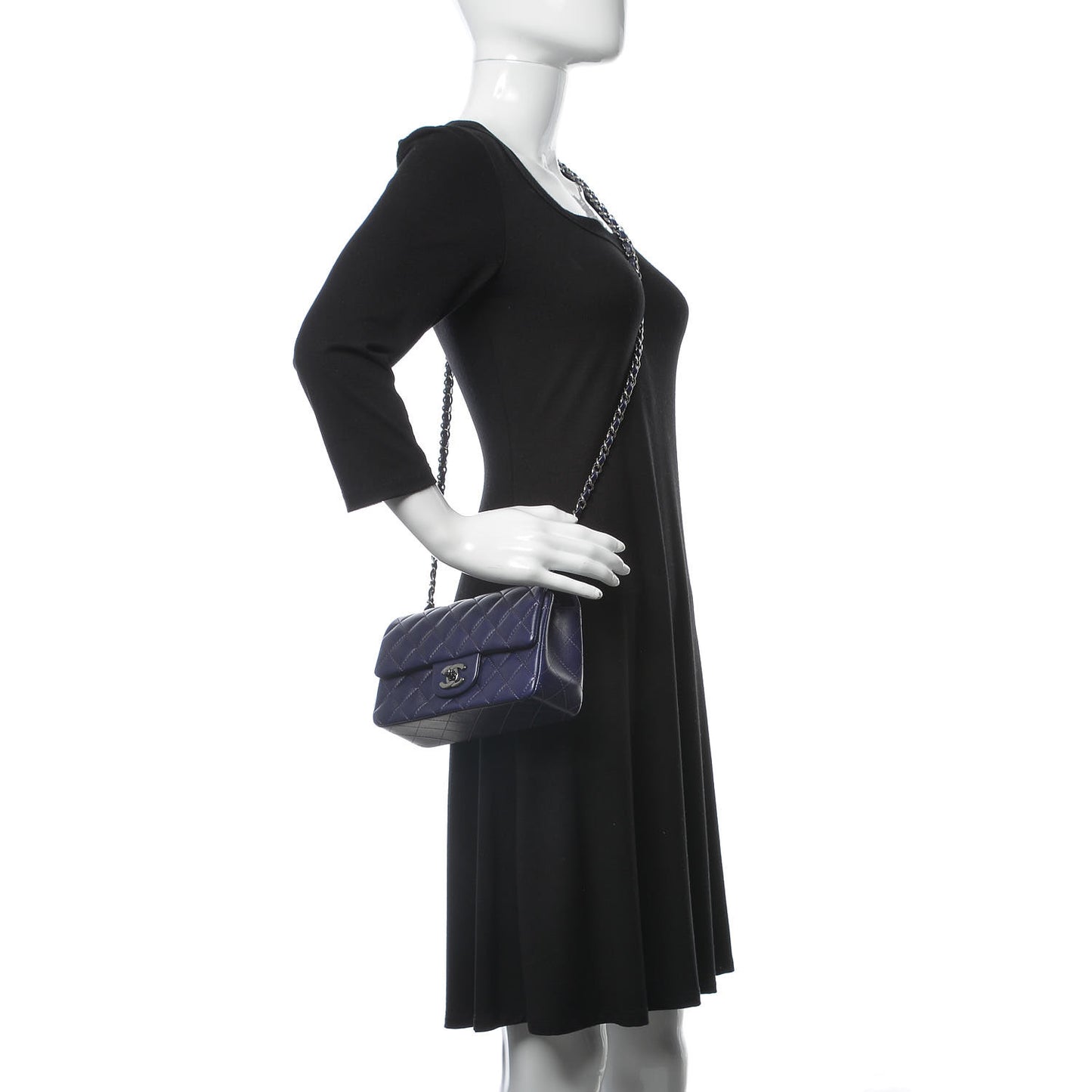 Lambskin Quilted Mini Rectangular Flap Purple