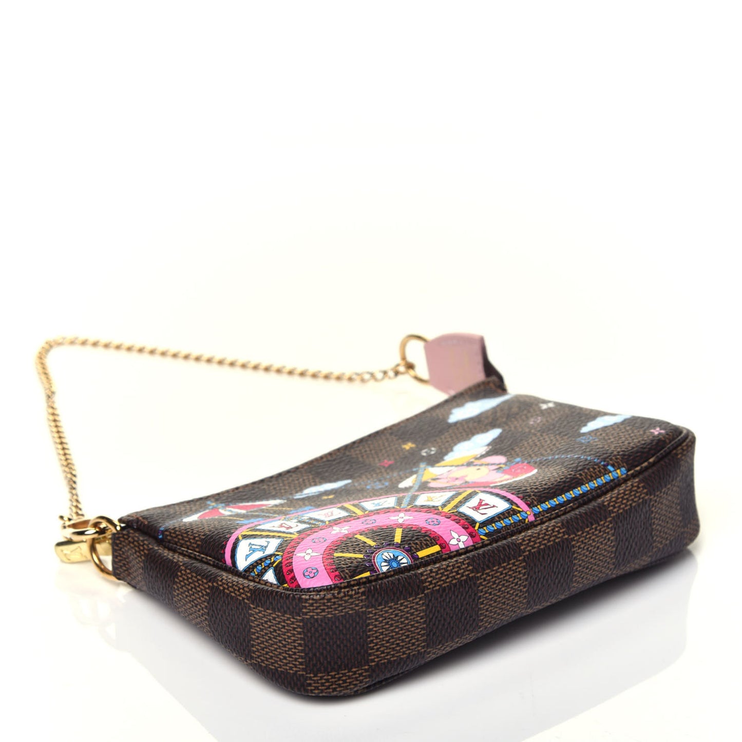 Damier Ebene 2020 Christmas Animation Big Wheel Mini Pochette Accessories Rose Ballerine
