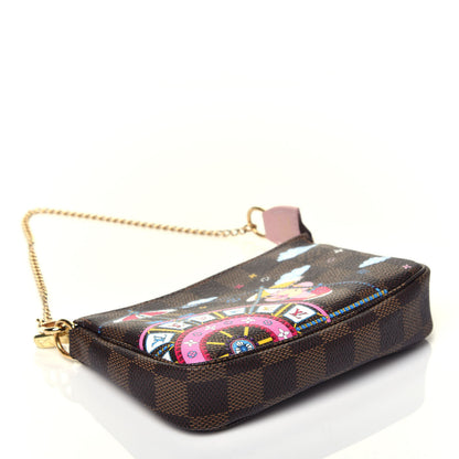 Louis Vuitton Damier Ebene 2020 Christmas Animation Big Wheel Mini Pochette Accessories Rose Ballerine 4 of 9