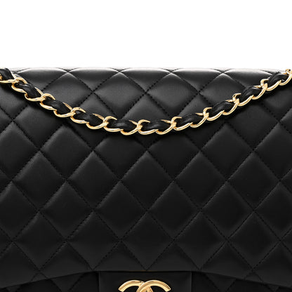 Chanel Lambskin Quilted Maxi Double Flap Black 8 of 12