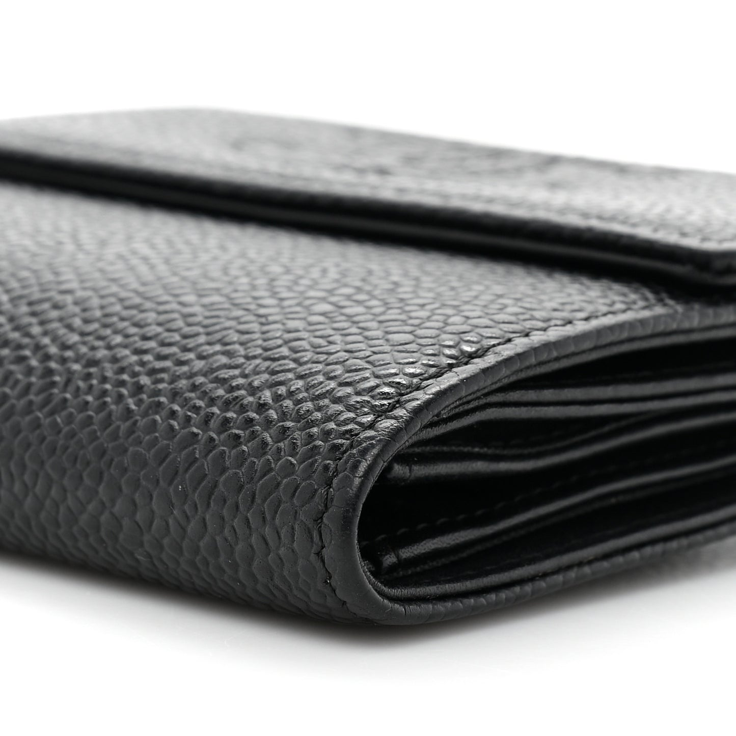 Caviar Timeless CC Compact Flap Wallet Black