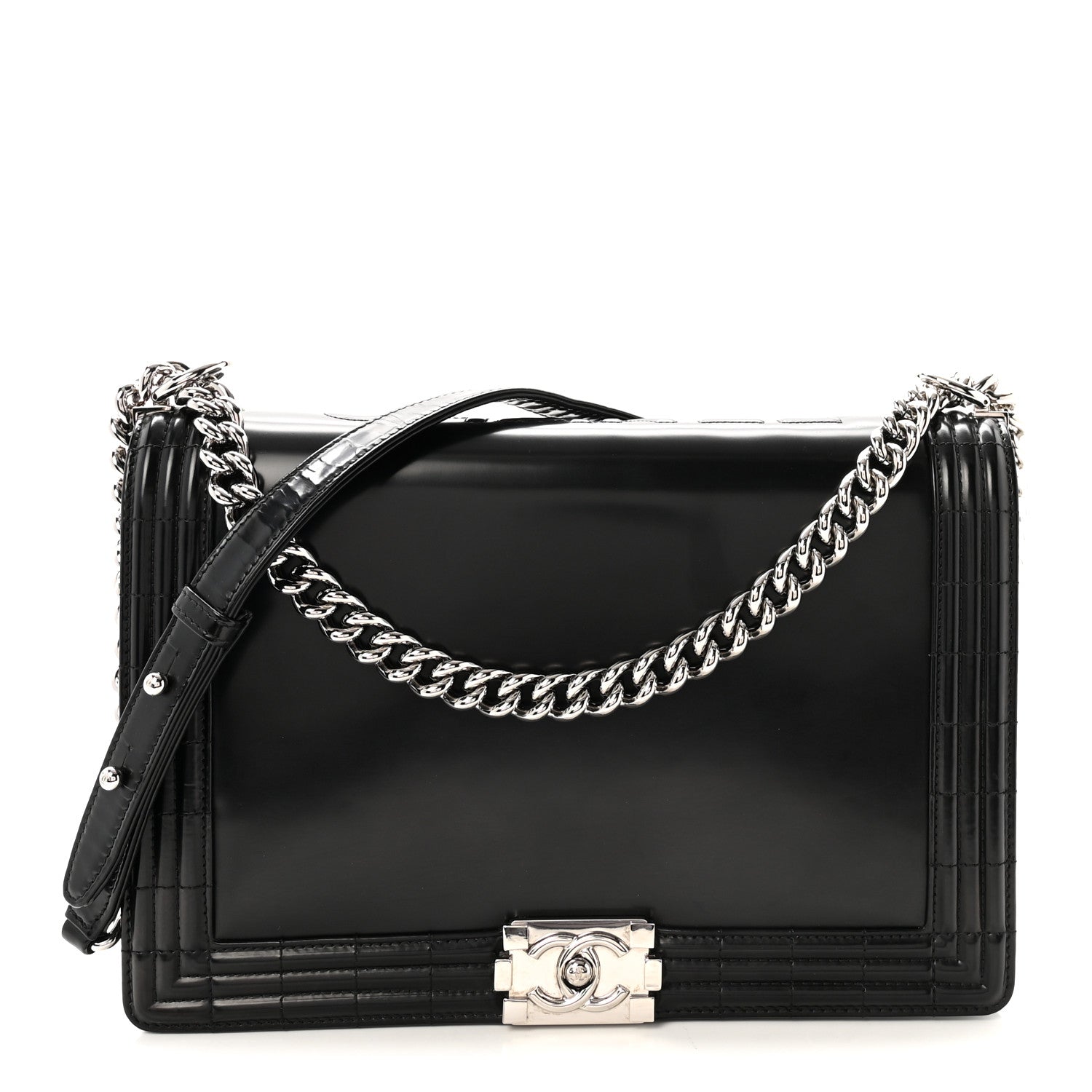Chanel Glazed Calfskin Large Boy Flap Black 1 of 10