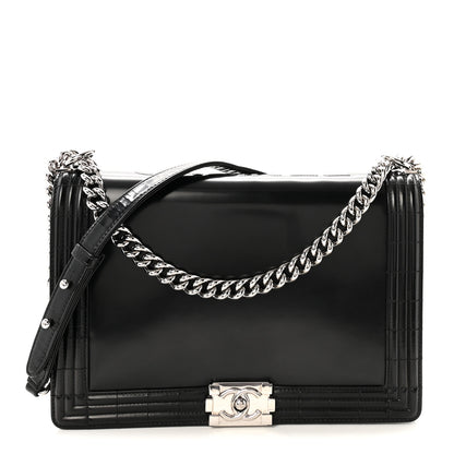 Chanel Glazed Calfskin Large Boy Flap Black 1 of 10