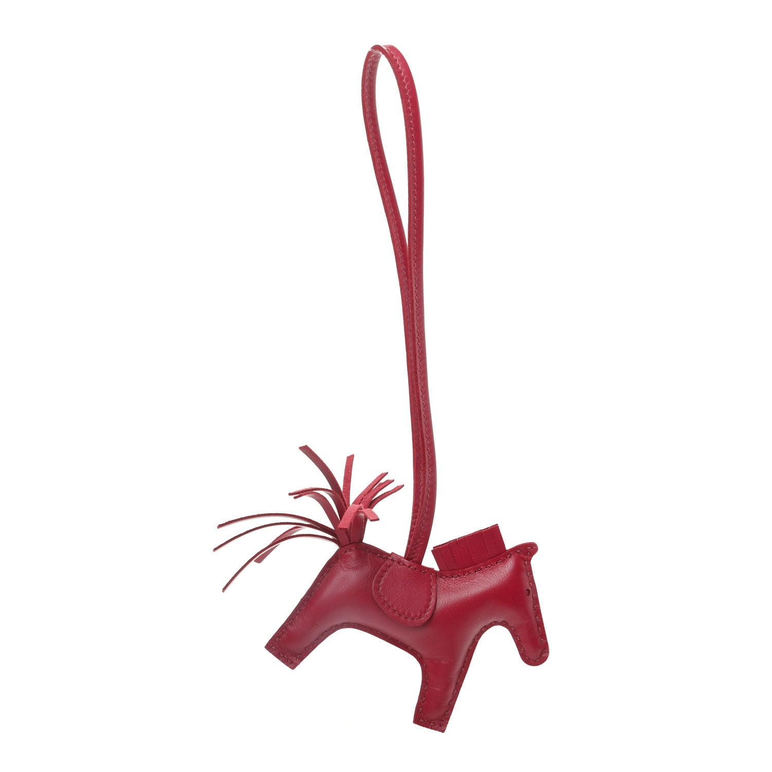 Hermes Milo Lambskin Grigri Rodeo Horse Bag Charm PM Rubis 1 of 5