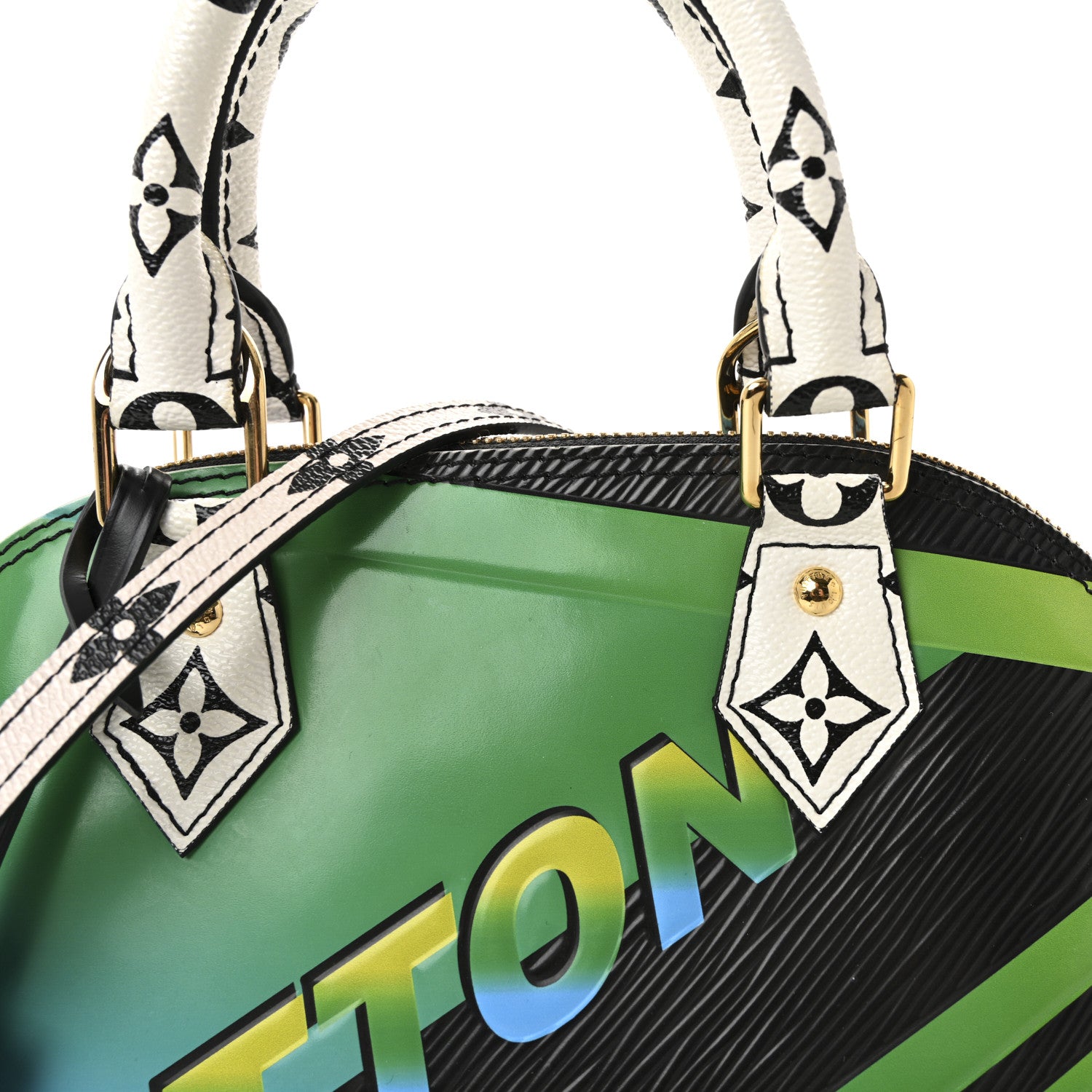 Louis Vuitton Epi Damier Race Alma BB Blue Vert 6 of 8
