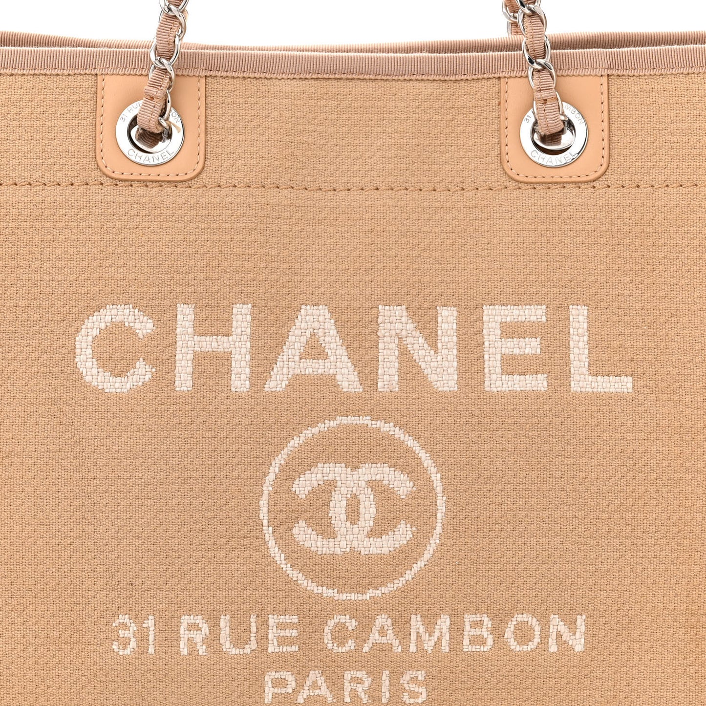Mixed Fibers Small Deauville Tote Beige