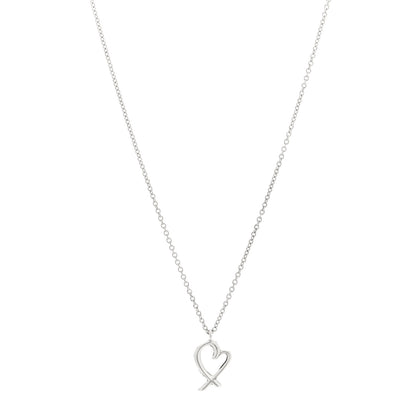 Tiffany Sterling Silver Mini Paloma Picasso Loving Heart Drop Pendant Necklace 1 of 5