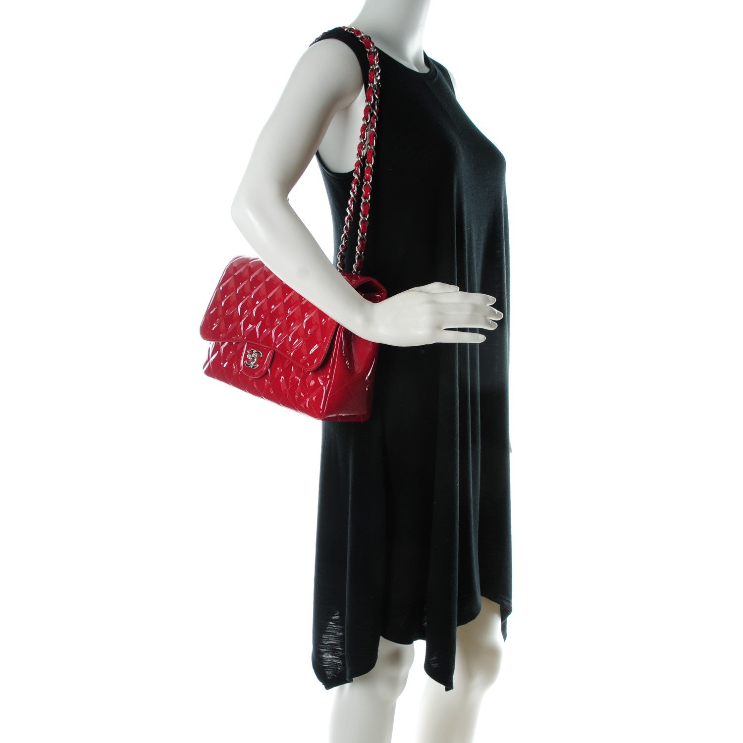 Chanel Patent Jumbo Single Flap Red 2 of 9