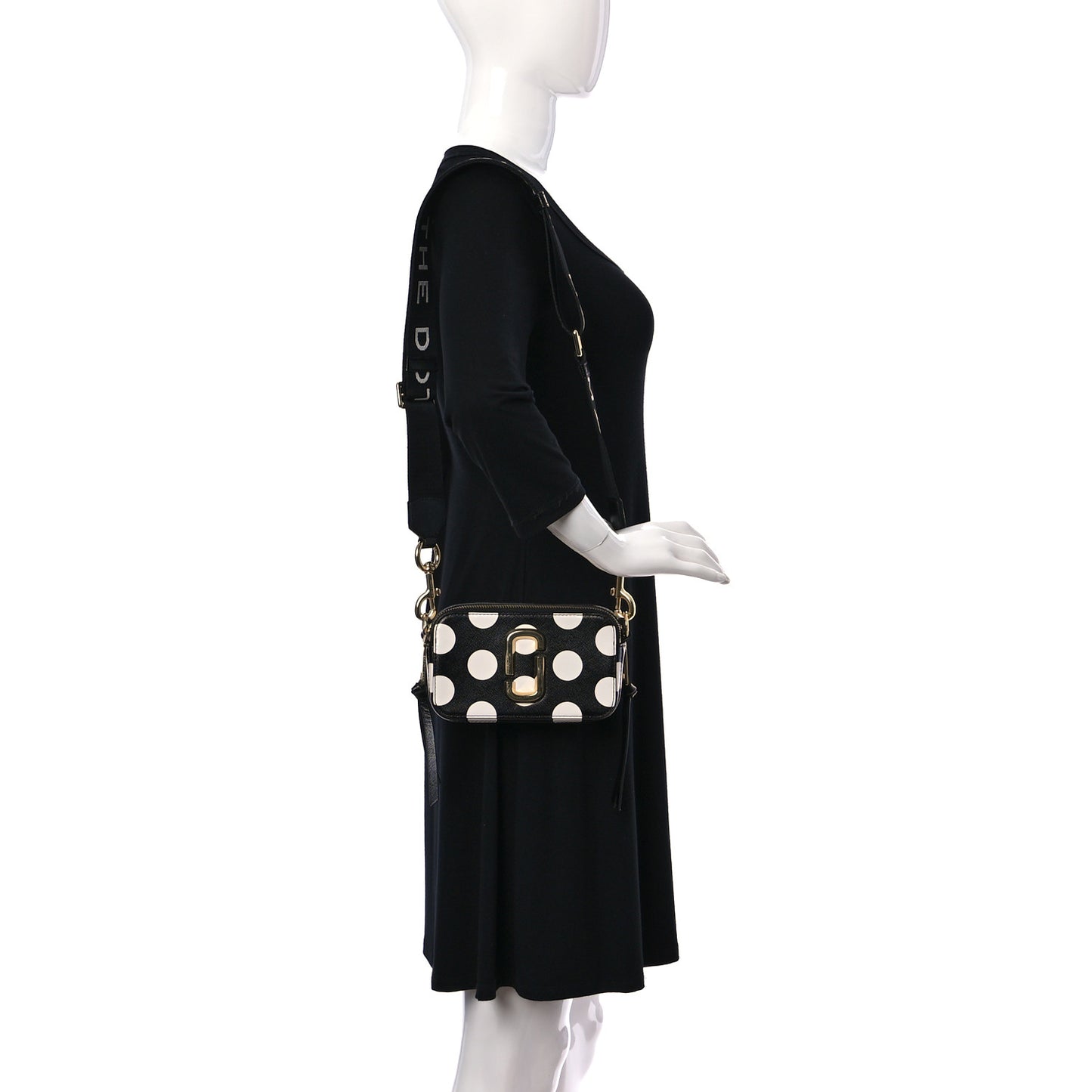 Saffiano The Dot Snapshot Camera Bag Black White
