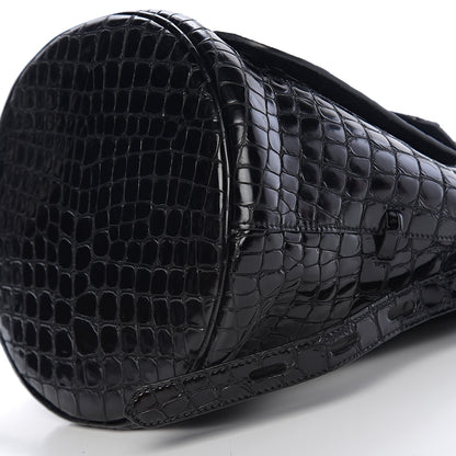 Tom Ford Calfskin Crocodile Embossed Bucket Bag Black 8 of 8