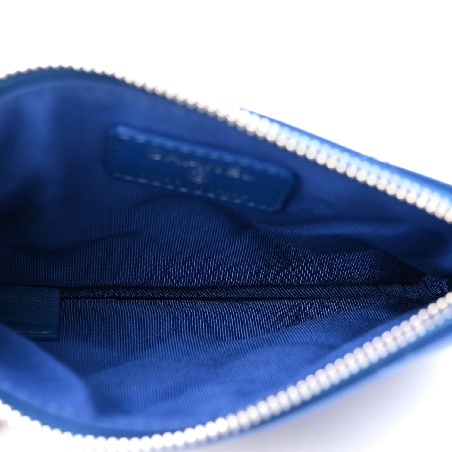 Chanel Lambskin Quilted Small Cosmetic Case Blue 5 of 7