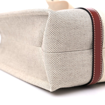 Chloe Cotton Calfskin Medium Woody Ribbon Tote White Brown 8 of 12