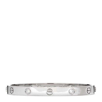 Cartier 18K White Gold 4 Diamond Love Bracelet 17 1 of 8
