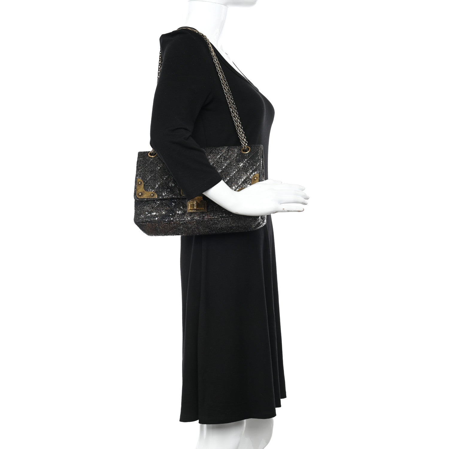 Chanel Metallic Glazed Tweed Quilted 2.55 Paris Shanghai Reissue 226 Flap Multicolor 2 of 16