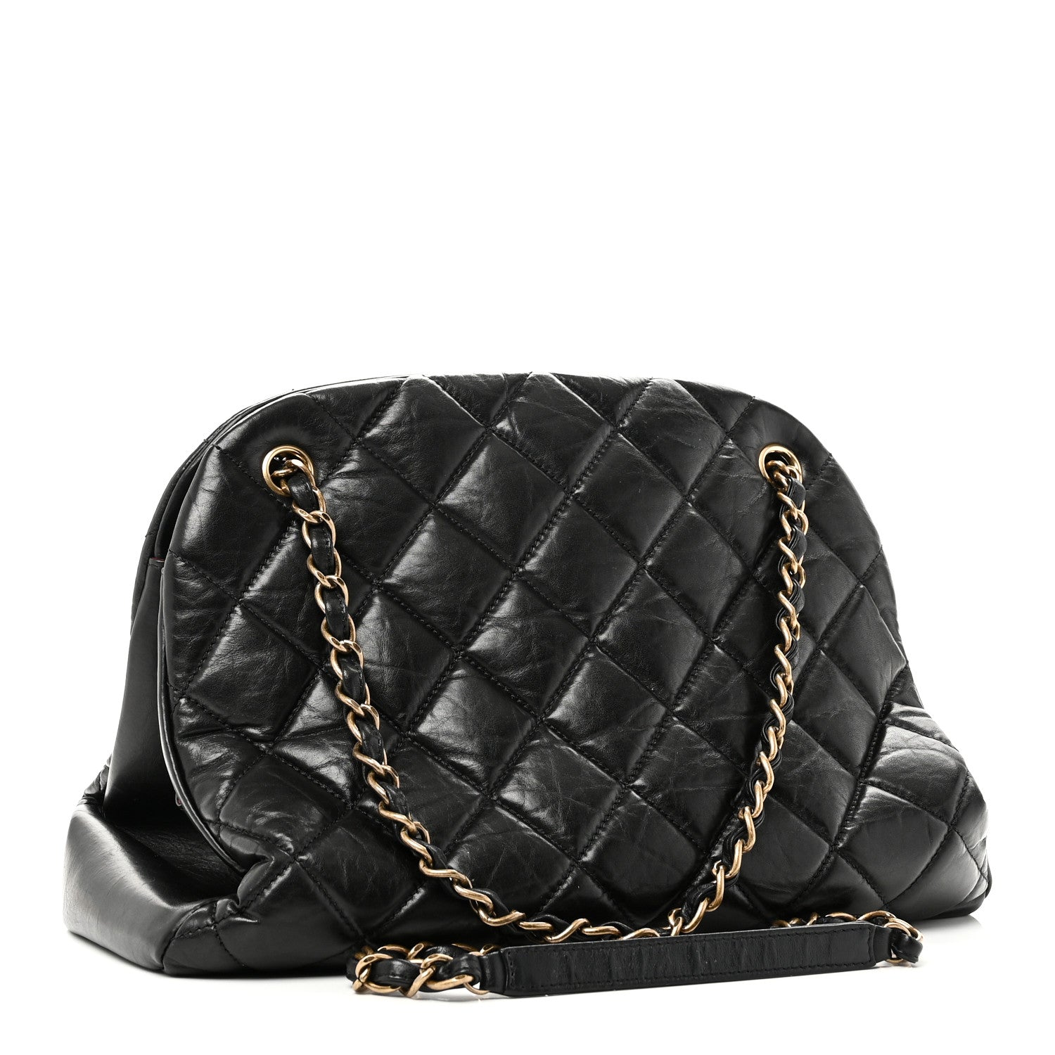 Chanel Aged Calfskin Large Just Mademoiselle Bowling Bag Black 3 of 11