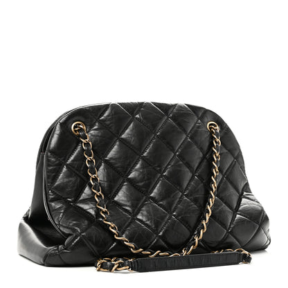 Chanel Aged Calfskin Large Just Mademoiselle Bowling Bag Black 3 of 11