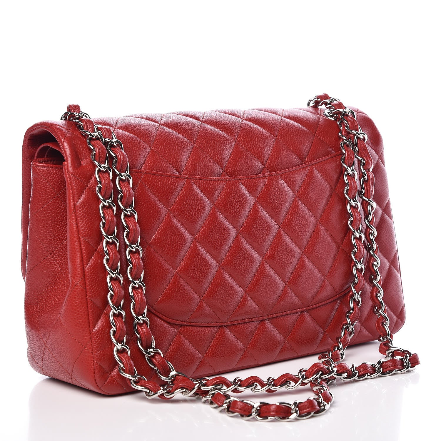 Chanel Caviar Quilted Jumbo Double Flap Red 4 of 12