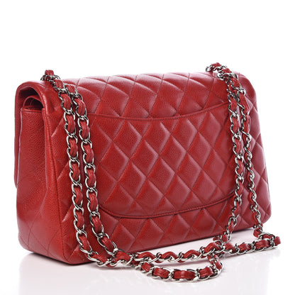 Chanel Caviar Quilted Jumbo Double Flap Red 4 of 12