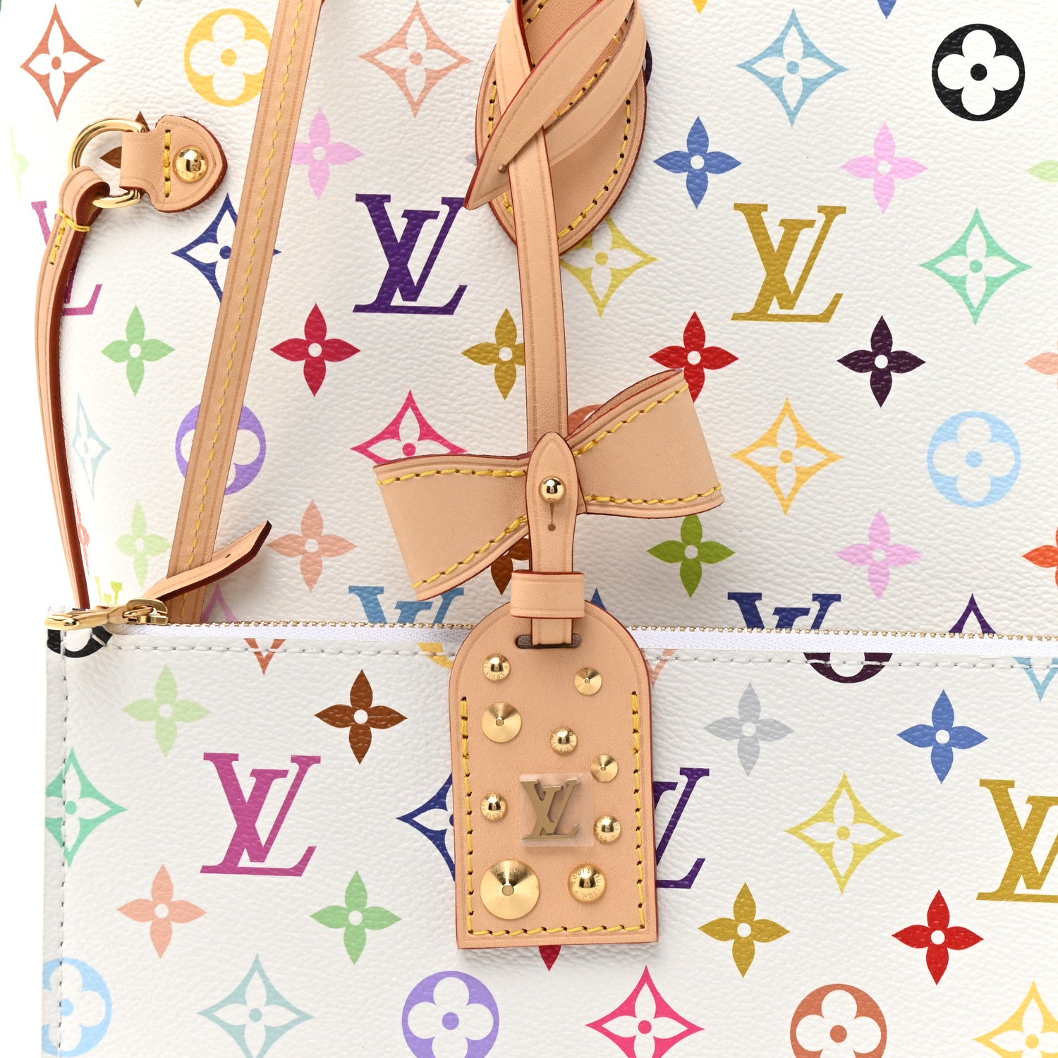 Louis Vuitton LV x TM Monogram Multicolor Neverfull MM White 7 of 10