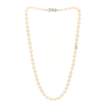 Mikimoto 18K White Gold Akoya Cultured Pearl 7-7.5mm Strand Necklace 18" 3 of 5