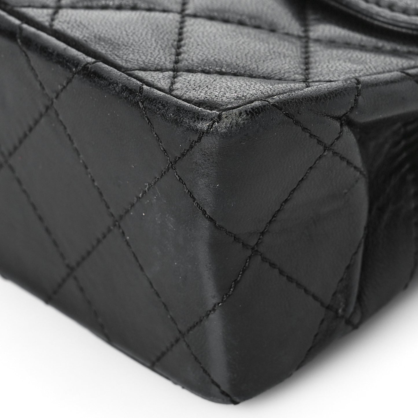 Lambskin Quilted Medium Double Flap Bag Black