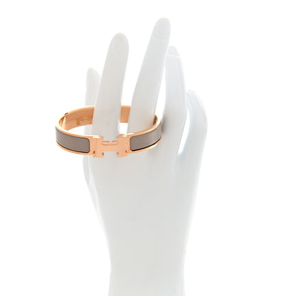 Hermes Enamel Narrow Clic Clac H Bracelet PM Marron Glace 2 of 5