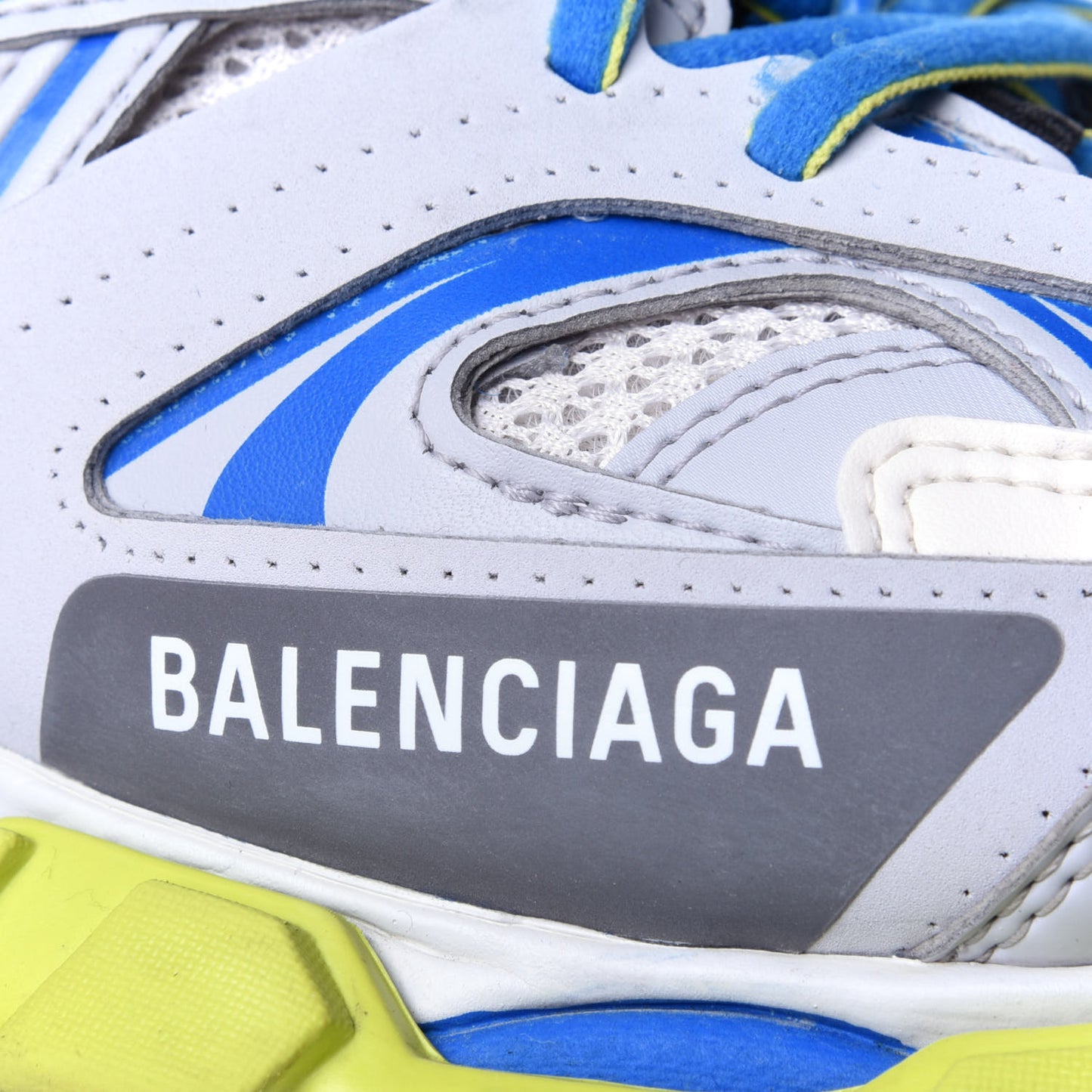 Mesh Nylon Mens Track Sneakers 42 Blue Grey Yellow