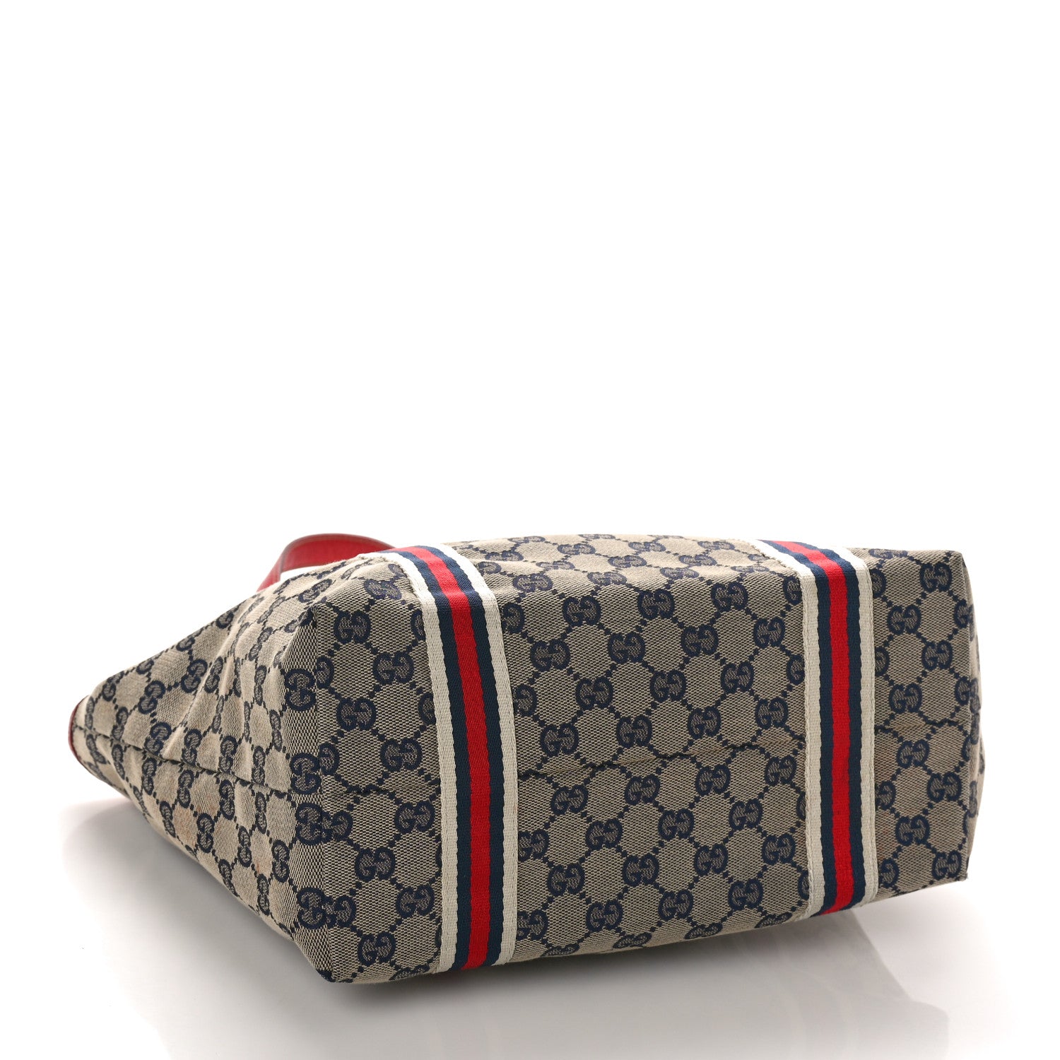 Gucci Monogram Medium Jolicoeur Tote Navy Red 4 of 14