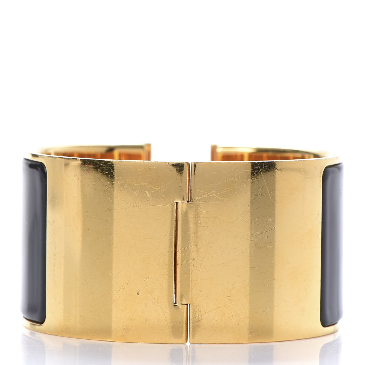 Enamel Extra Wide Clic Clac H Bracelet GM Black