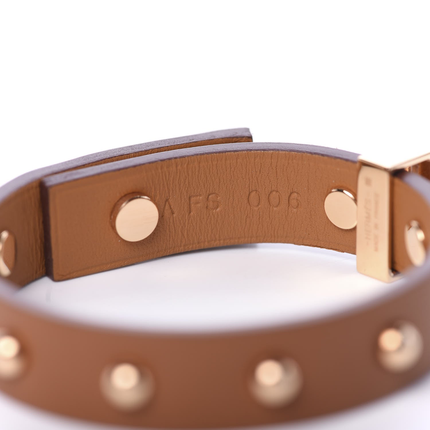 Hermes Box Mini Dog Clous Ronds Bracelet T2 Gold 5 of 6