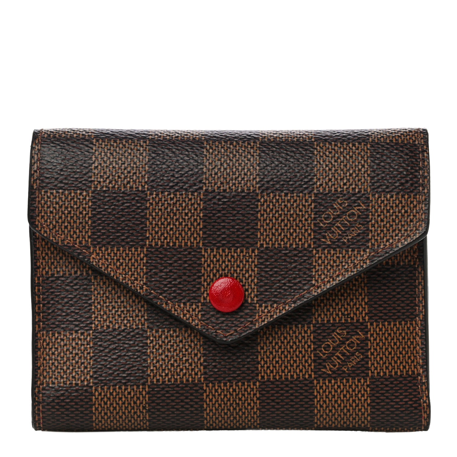 Louis Vuitton Damier Ebene Victorine Wallet Red 1 of 10
