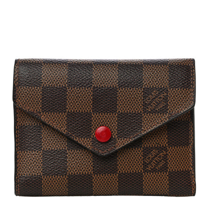 Louis Vuitton Damier Ebene Victorine Wallet Red 1 of 10