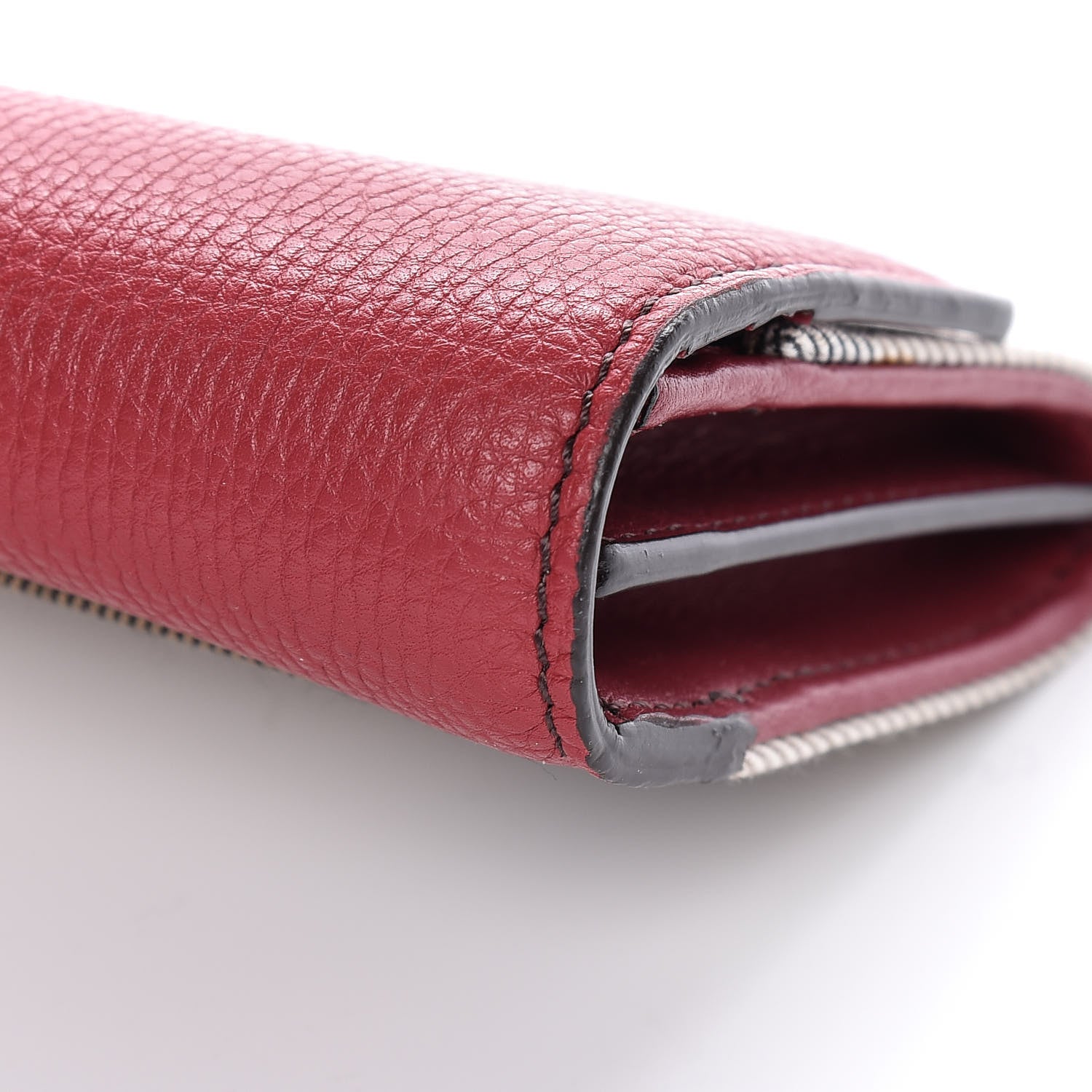 Burberry Calfskin House Check Porter Continental Wallet Red 11 of 12