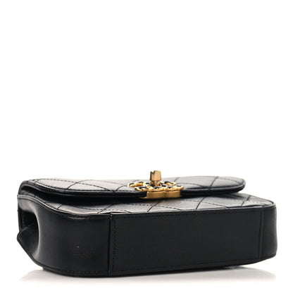 Chanel Lambskin Quilted Chain Infinity Waist Belt Bag Black 4 of 10