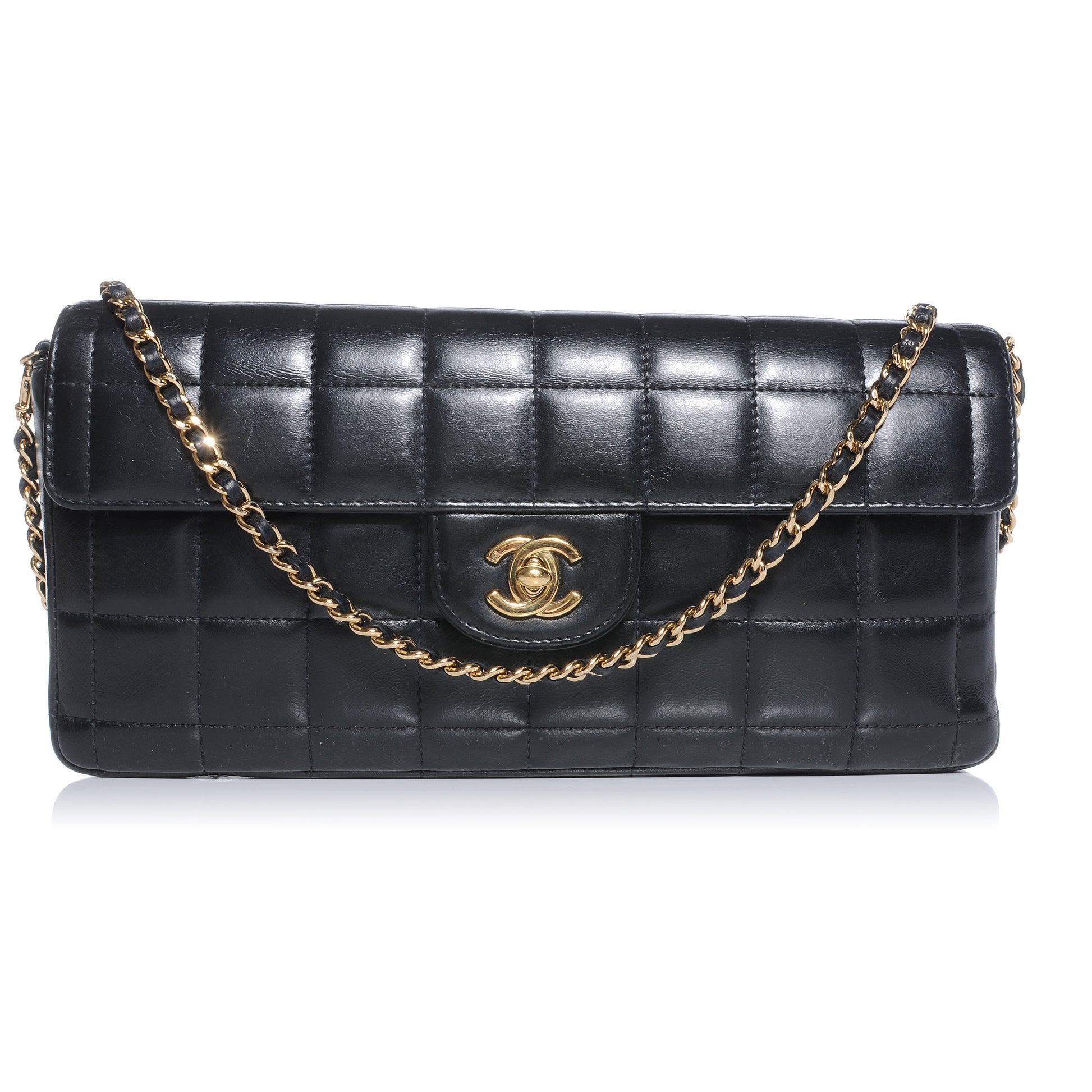 Chanel Lambskin East West Square Quilted Flap Black 1 of 10
