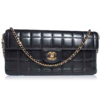 Chanel Lambskin East West Square Quilted Flap Black 1 of 10