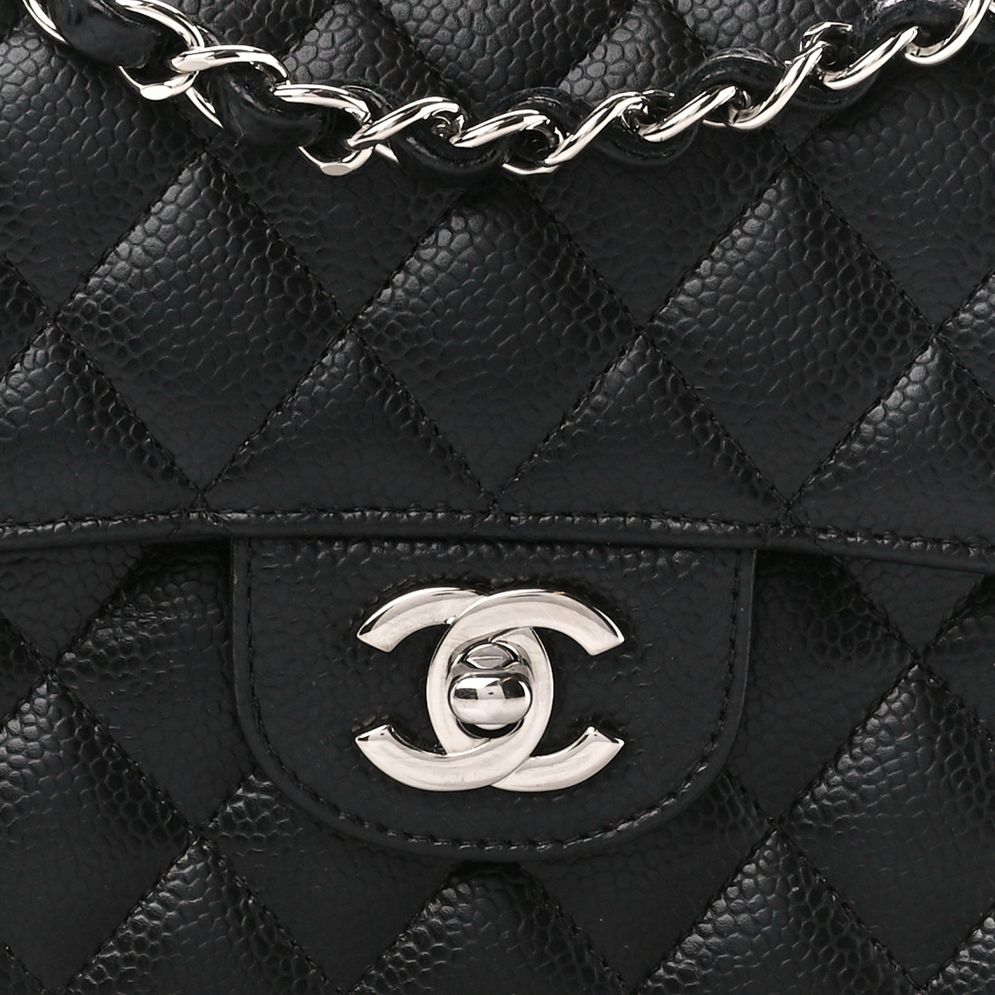Caviar Quilted Small Double Flap Black