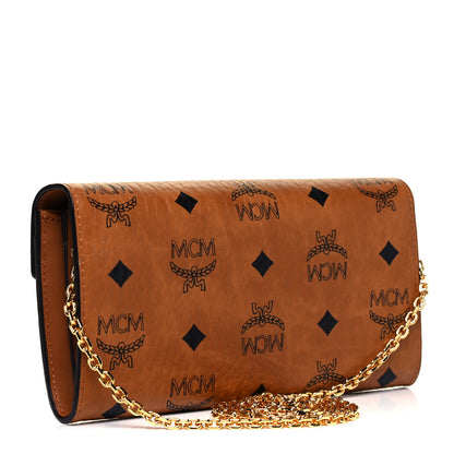 MCM Visetos Large Patricia Chain Wallet Cognac 3 of 9
