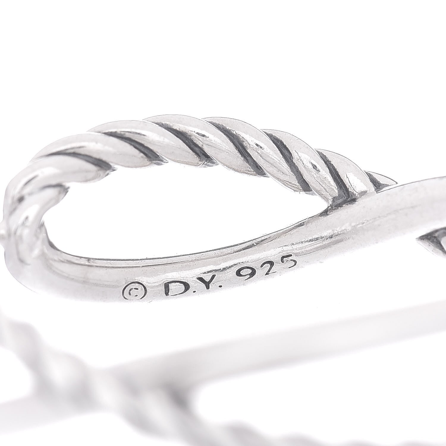David Yurman Sterling Silver Crossover Cable Hoop Earrings 4 of 4